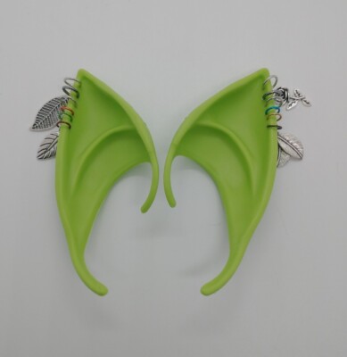 Elf Ears Green Pierced Cosplay Fairy Ogre Fantasy Costume Halloween LARP Theatre