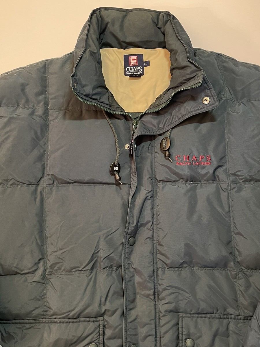 Vintage Down Puffer Jacket Ralph Lauren Chaps Mens Quilted Goose