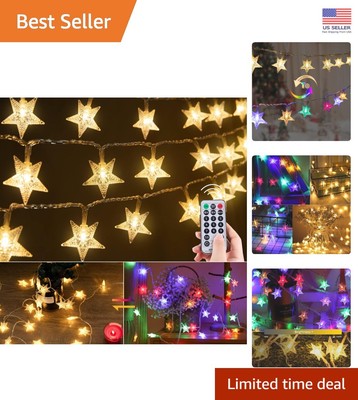 33ft 100 LED Star String Lights - Remote Control, Waterproof for Indoor/Outdoor