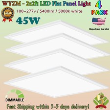 2x2FT LED Flat Panel Light,4PCS 45W 5800LM Recessed Back-Lit LED Troffer Fixture