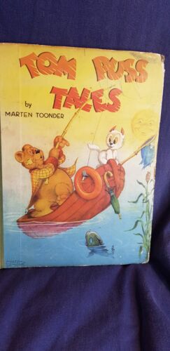 Rare Tom Puss Tales by Marten Toonder - 1st Ed. 1948 Colour plates Large HB - Zdjęcie 1 z 6