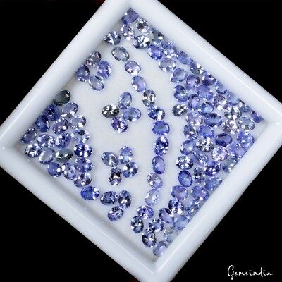 gemsindia Natural Tanzanite Oval Cut Untreated Jewelry Gemstones ~4x3mm/100 Pcs