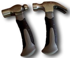 Set of 2 8 oz. Stubby Claw and Ball Pein Small Hammer Fiberglass Handle