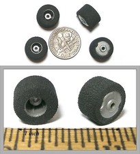 2pr 1982 TYCO Slot Car Wide REAR WHEELS Foam TIRES Rare Service Part 6554 Loose