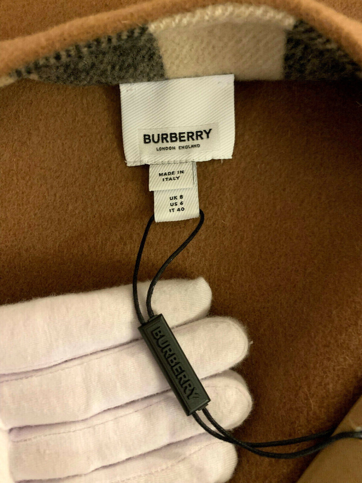 Burberry Women Tisbury Exploded Check Reversible Wool Coat Jacket Camel Sz 6 NWT image 7
