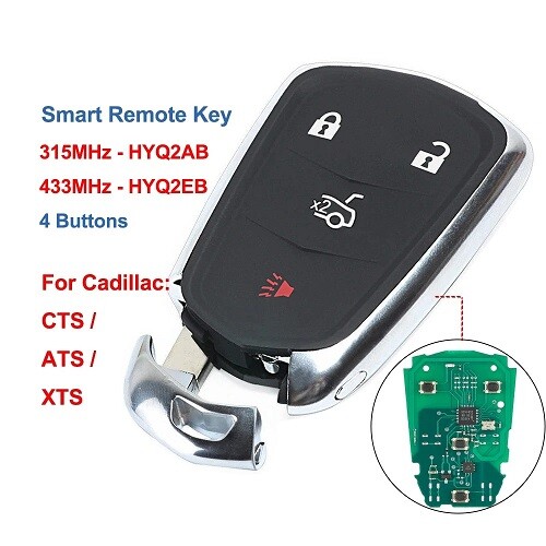 Smart Remote Car Key Fob for Cadillac ATS CTS XTS Escalade ESV SRX CTS CT6 XT4 - Picture 1 of 7