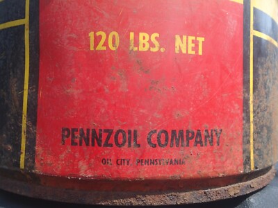 PENNZOIL USA LUBRICATION 120 LB OIL GAS DRUM BARREL CAN TRASH