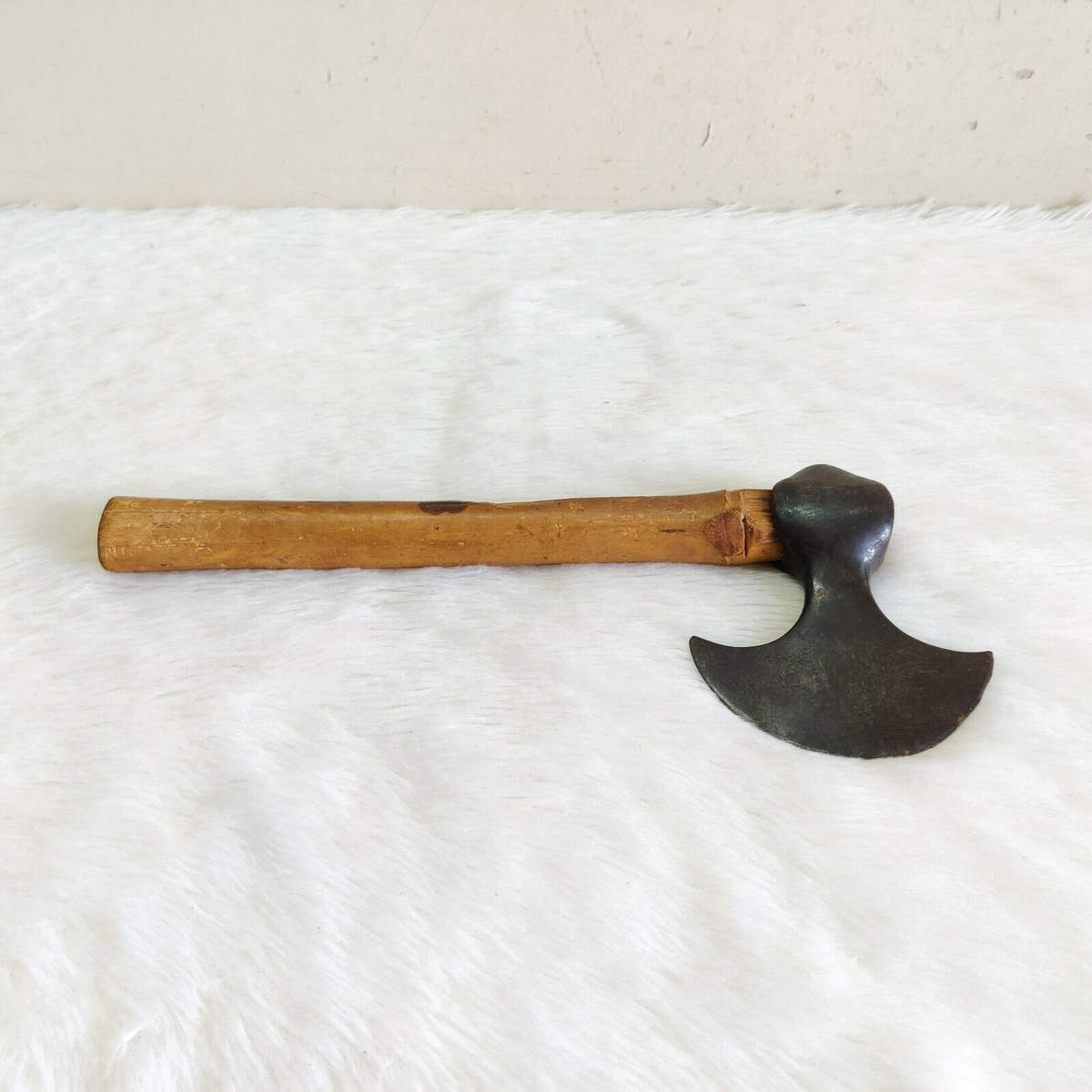 18c Antique Islamic Indo Persian Mughal Steel Crescent Axe Very