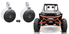 2 Rockville 5.25" 360 Degree Swivel Chrome Tower Speakers For RZR/ATV/UTV