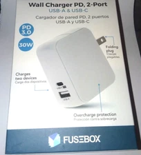 Fusebox Wall Charger PD - 2 Port Type C & USB