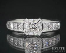 14k White Gold Lucere Natural 1.00ctw Diamond Engagement Ring 5.1g i18824