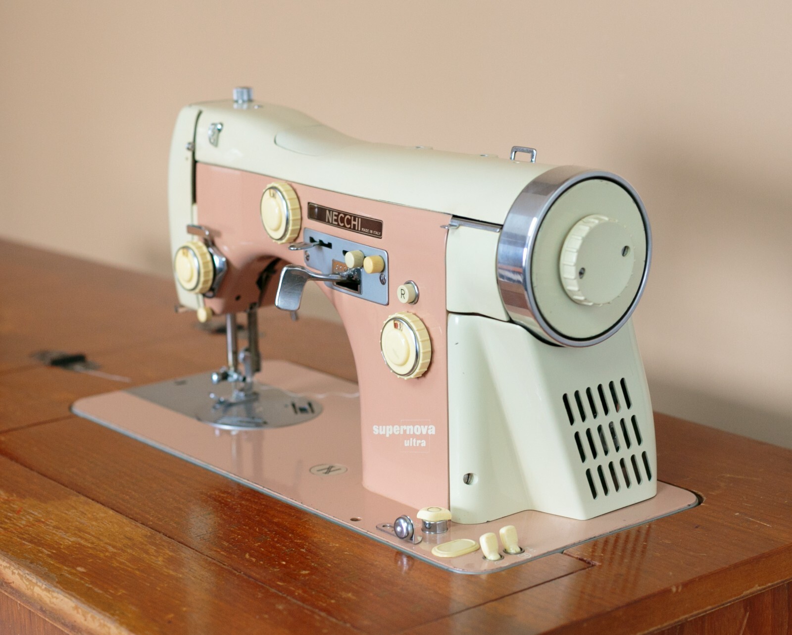 Vintage Necchi Supernova Ultra Sewing Machine with Accessories & Manual
