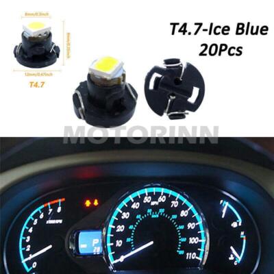 20X T4.7 T5 Neo Wedge LED Bulb Dash Climate Instrument Base Light Lamp Ice Blue-