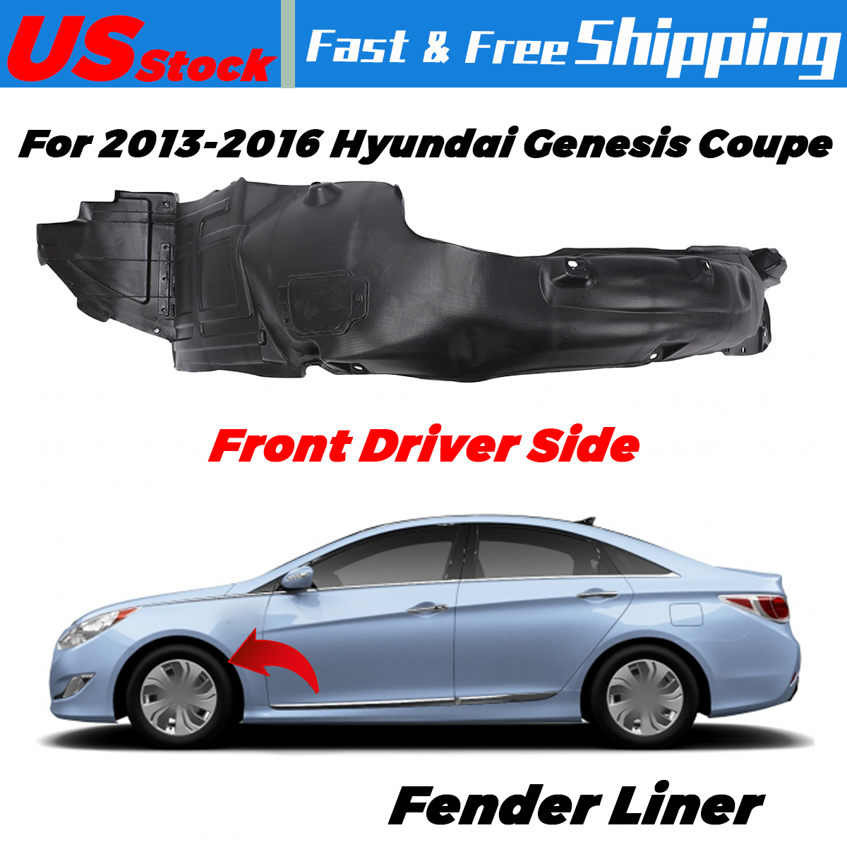 2011-2015 Hyundai Sonata Hybrid Left Side Driver Fender Liner Replacement