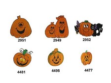 Halloween Black Cat,Pumpkin w/Smile Face Embroidery Iron On Applique Patch