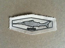 BUNDESWEHR MARINE TÄTIGKEIT ABZEICHEN AUFNÄHER "SCHWIMMTAUCHER",(WEISS/SILBER) -