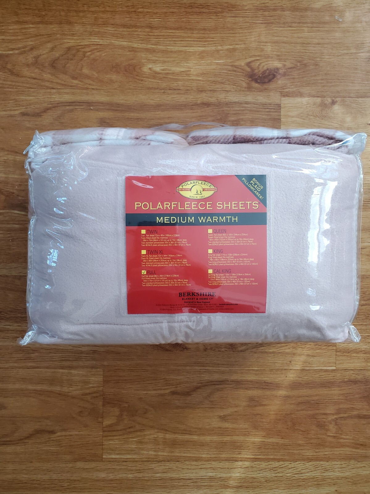 Berkshire Polar Fleece Sheet Set Medium Warmth FULL Blush 2 Bonus