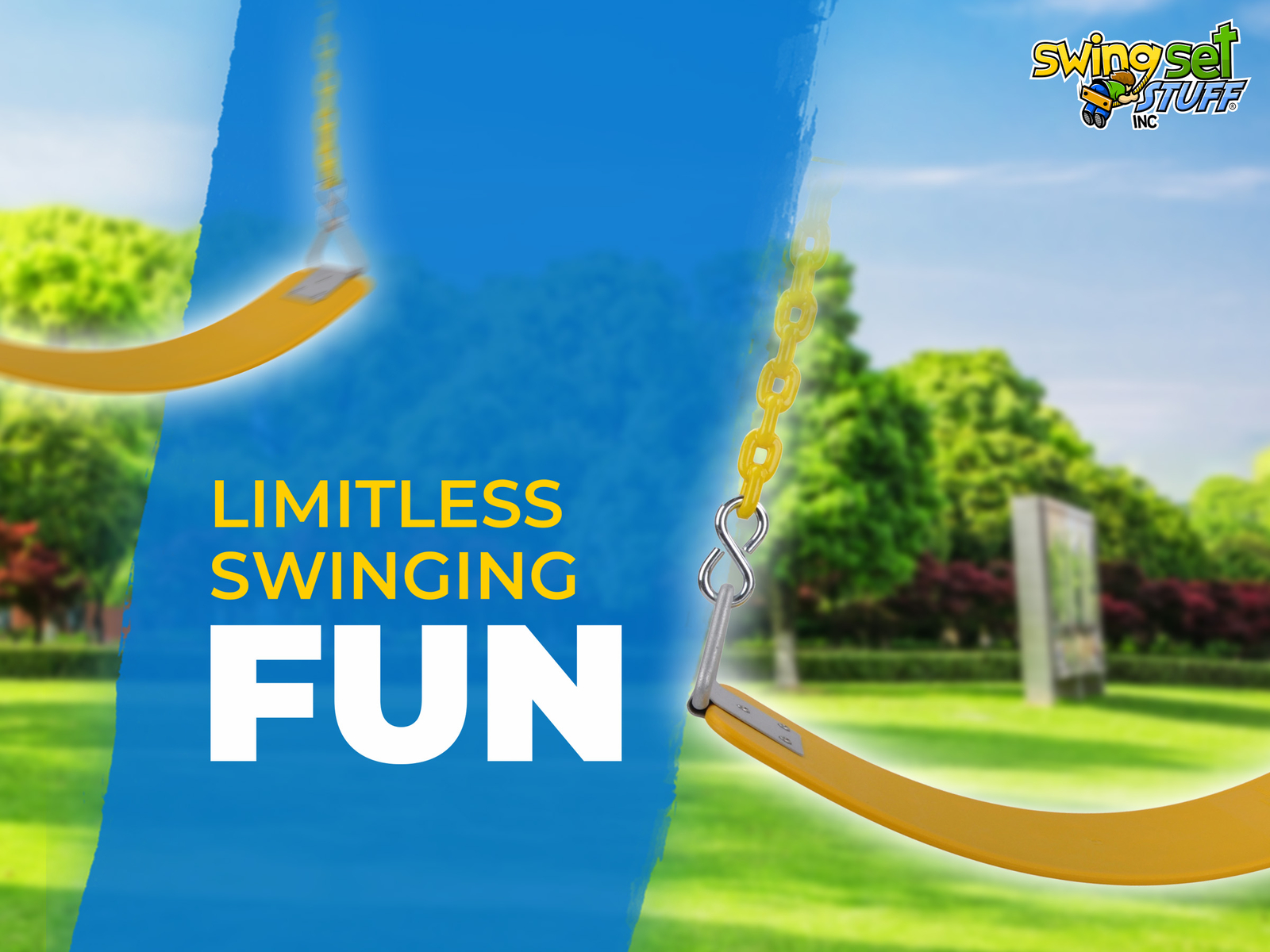 SWING SET STUFF INC COMMERCIAL RUBBER SEAT 5.5 FT COATED CHAIN (YELLOW) fun 0274