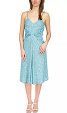 MICHAEL Michael Kors Uroko Twist Chain-Strap Dress Turquoise Size XS 1914