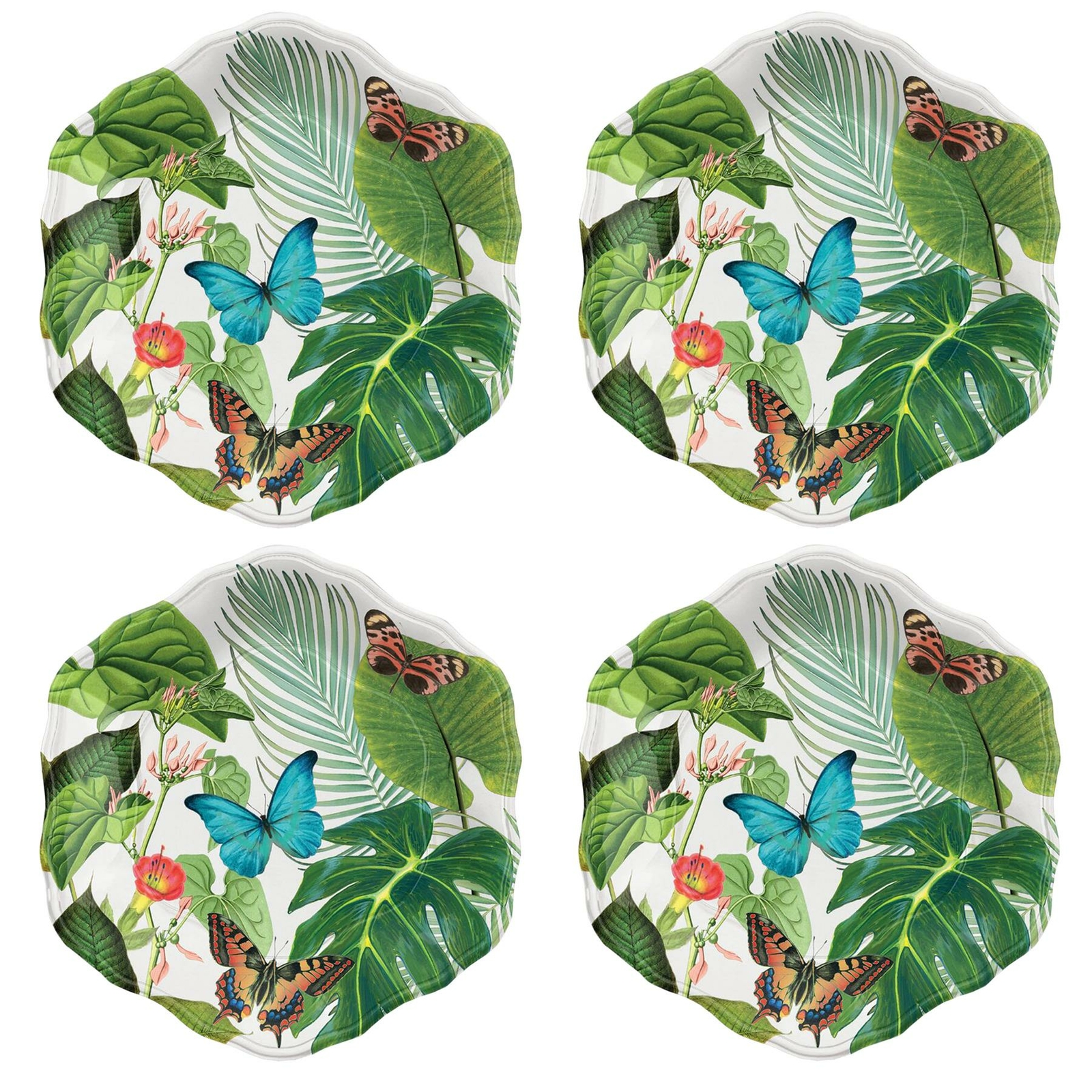 Amazon Floral Melamine/Plastic/BBQ/Outdoor Side Plate x 4