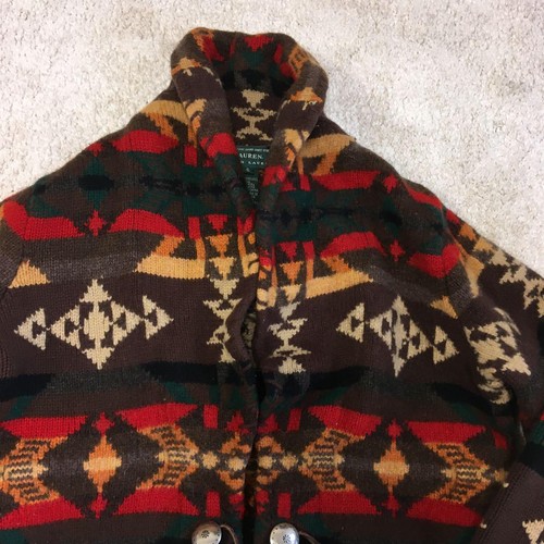 LAUREN RALPH LAUREN Native Pattern Hand Knit Cardigan Men S Brown From