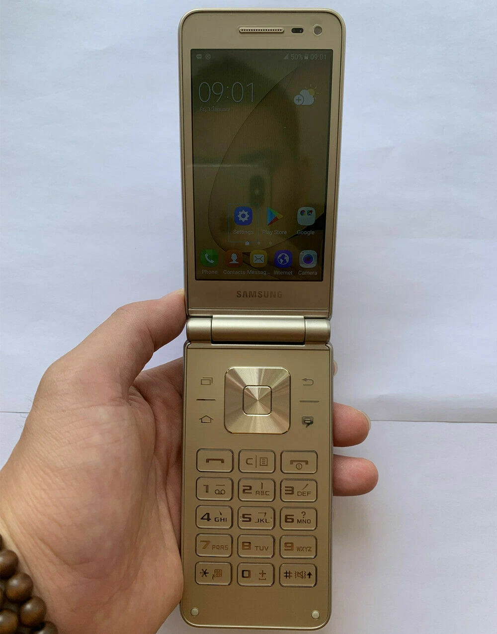 Unlocked Samsung Galaxy Folder G1600 Dual SIM LTE Flip SmartPhone OPEN BOX US A+