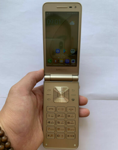 New Original Unlocked Samsung Galaxy Folder G1600 Dual SIM LTE Flip SmartPhone - Afbeelding 1 van 11