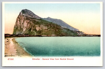 C1910 Vintage Postcard Gibraltar View From Neutral Ground