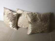 Three Laura Ashley Cushions: Polyester/Silk/Viscose, Duck Feather Pad, 43x43cm