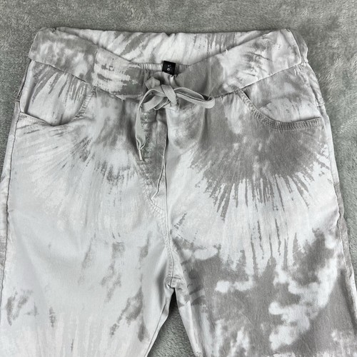 Pantalones de chándal Venti6 para mujer pequeños con cordón gris blanco tie dye - Imagen 2 de 9