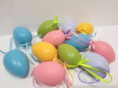 Easter Spring Pastel Eggs Egg Ornaments 2.25'' Decor 12pc