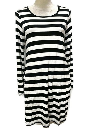 Cupio Striped Long Sleeve T-Shirt Dress 