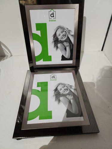 2 X 8x10 Black/silver Metal photo picture frames "Ankara" Stand Or Hang - Picture 7 of 14