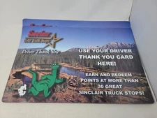 Two Vintage Sinclair Gas Truck Stop Dinosaur Advertising Customer Mat RARE 