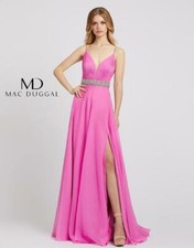 Mac Duggal 48896L Spaghetti Straps with Slit Dress-Size 4 - (LK#110 A)