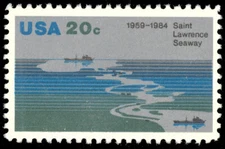 Scott 2091, the 1984 20¢ St. Lawrence Seaway 25th Anniversary Issue - MNH