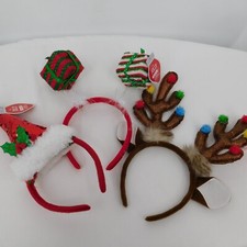 Christmas Party Headband 3pk Reindeer Antlers Presents Santa Hat Be Jolly New