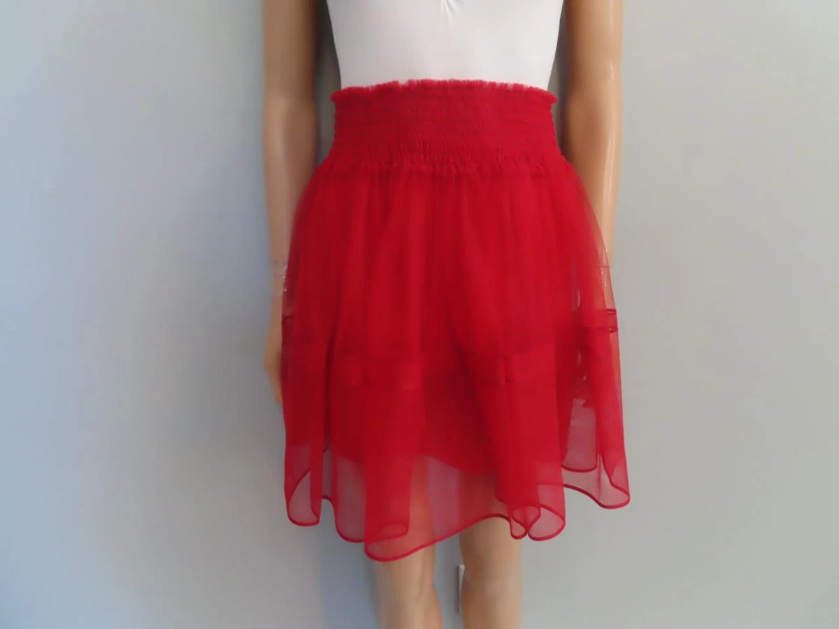 Dior red top tulle skirt