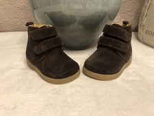 Baby GAP Boots Brown Suede Size 3 Hook And Loop Clean