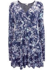  New Floral Print Long Sleeve Lace Panelled Wrap Top by Fat Face RRP was £49.50