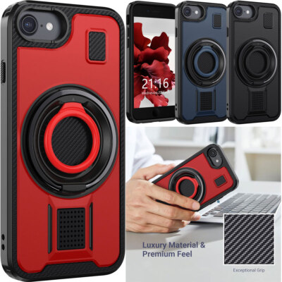 For Apple iPhone SE 2020/SE 2022 Case Bumper Shockproof Ring Stand Holder Cover