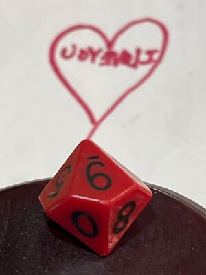 Vintage Mentzer d10 red rpg ad&d dice 072423bACZFE