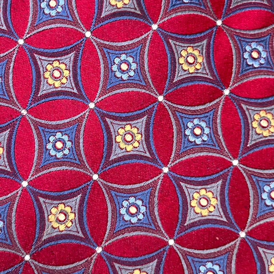 Tom James Tie Men Silk Woven Geometric 62.25x3.5 Hand Made Classic Party Core Go - Image 2 of 4