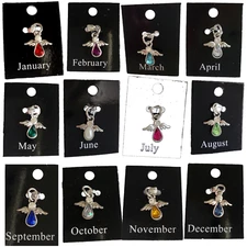 Birthstone Guardian Angel Charms Necklace Pendants