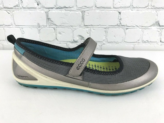 Ecco Biom Lite Womens Gray Silver Blue Mary Jane Flats Size 39 (US 8-8.5) | eBay