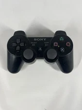 Sony Playstation 3 PS3 DualShock 3 Controller Black OEM CECHZC2U Tested EUC