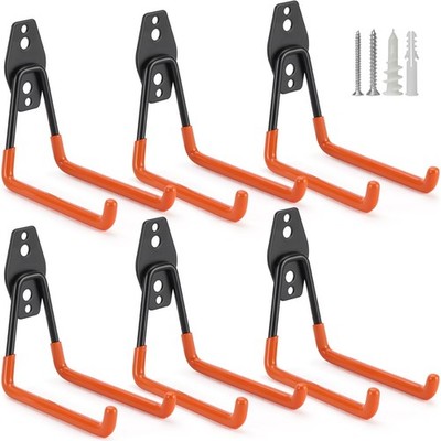 6 Pack Garage Hooks Heavy Duty Storage Organizer Wall Mount Power and Garden ...