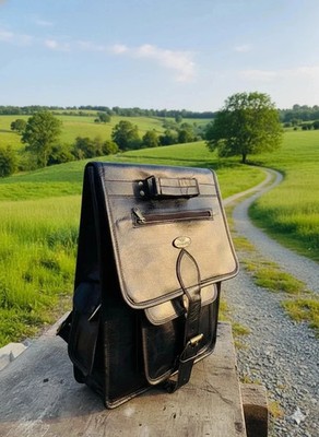 Travel Premium Gym Goat Leather Large Men's Laptop Bag