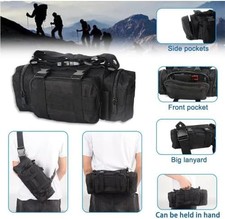 Tactical Seat Back Organizer Storage Bag 5 Detachable Pouches Long Shoulder