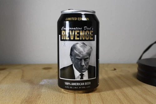 Conservative Dad's Revenge Beer - Can Trump Mugshot (Empty), First edition